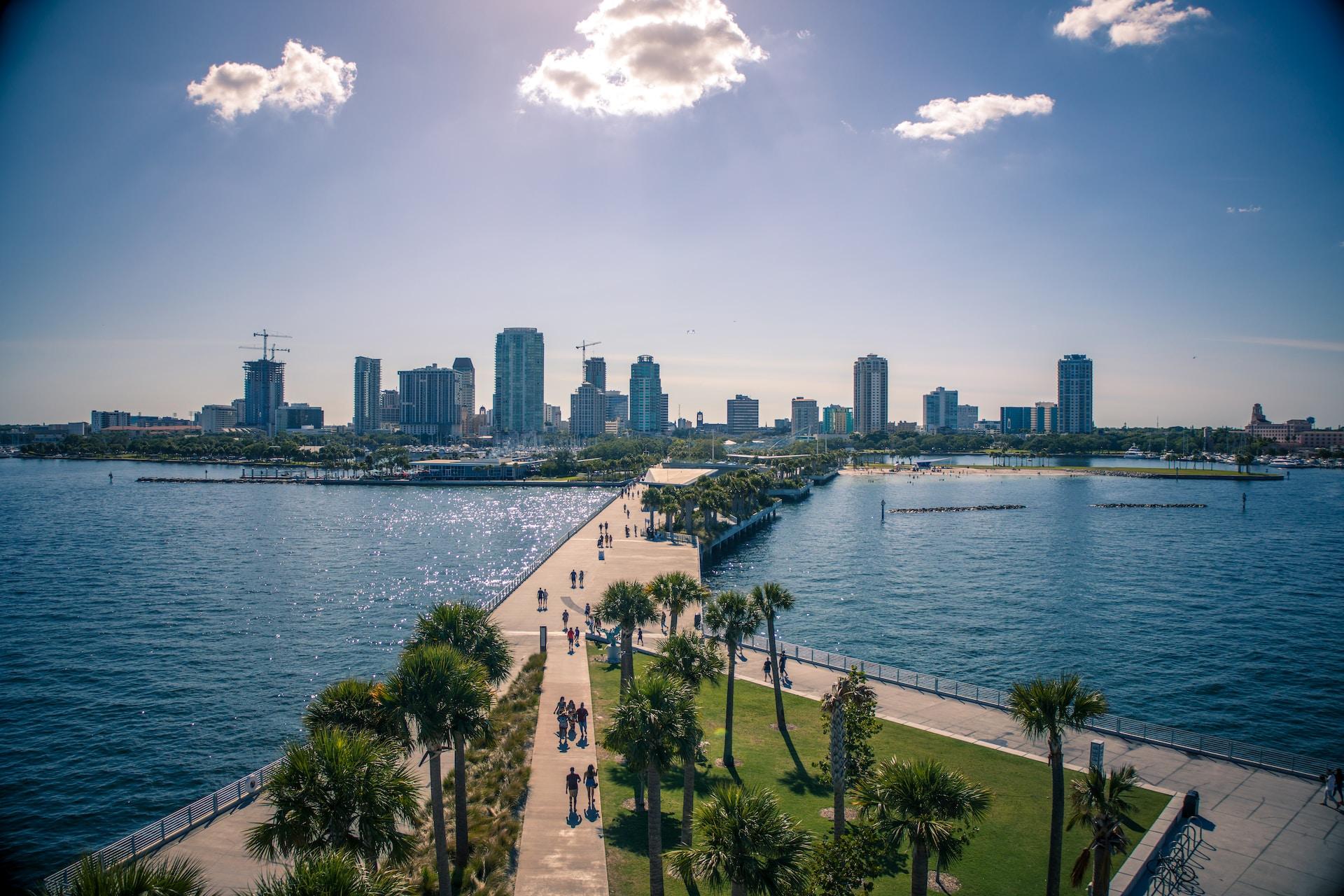 Skyline of St. Petersburg, Florida viewed from the pier