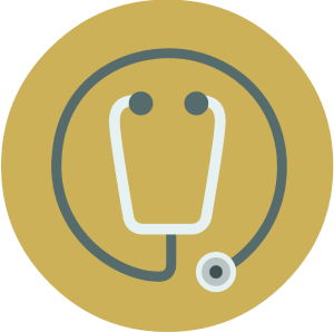 Icon of health benefits featuring a stethoscope
